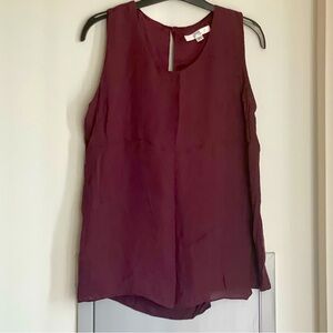DREW Deep Plum Sleeveless Blouse